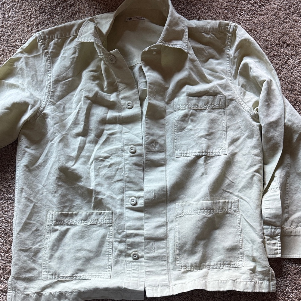 Zara Men's Light green Shirt Jacket